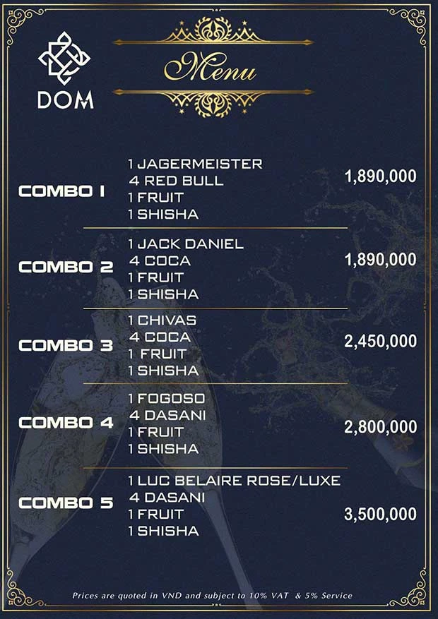 나트랑 돔 클럽 가격표 3