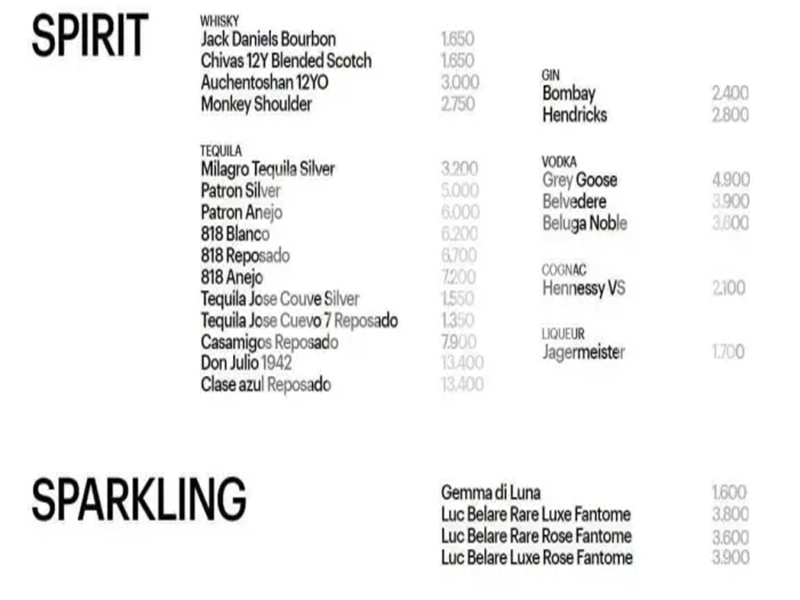 호치민 로코 클럽 가격표 4