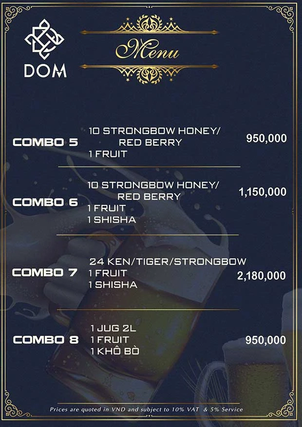 나트랑 돔 클럽 가격표 2