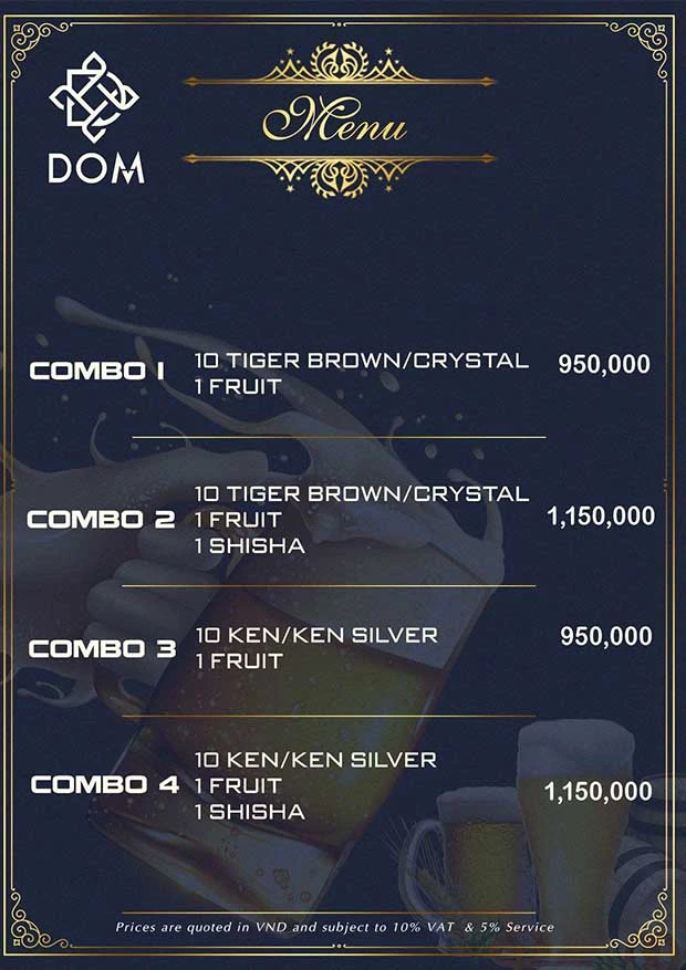 나트랑 돔 클럽 가격표 1