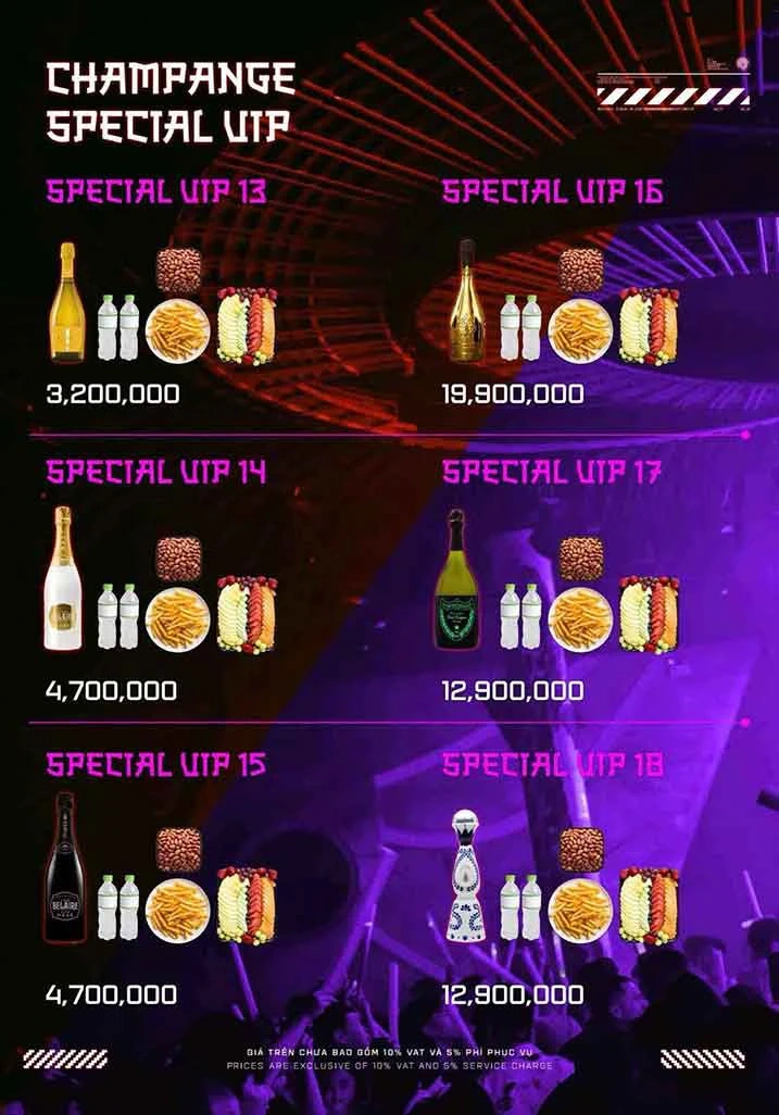 나트랑 키쇼 클럽 샴페인 콤보 가격표