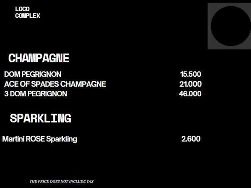 호치민 로코 클럽 가격표 3