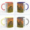 Thumbnail: 11oz mug with coloured rim featuring Stonehenge artwork reimagined in Camille Pissarro style