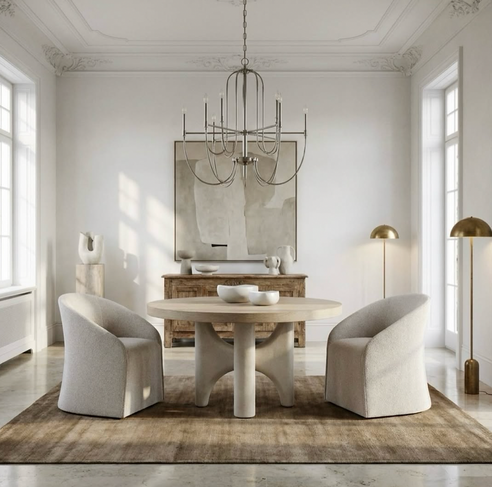 Curated furniture and decor West Palm Beach dining set.