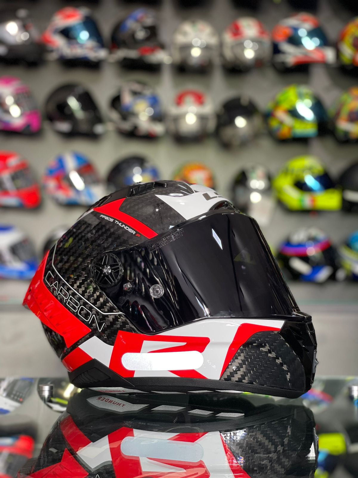 CAPACETE LS2 THUNDER FF805 CARBON RACING 1 VERMELHO