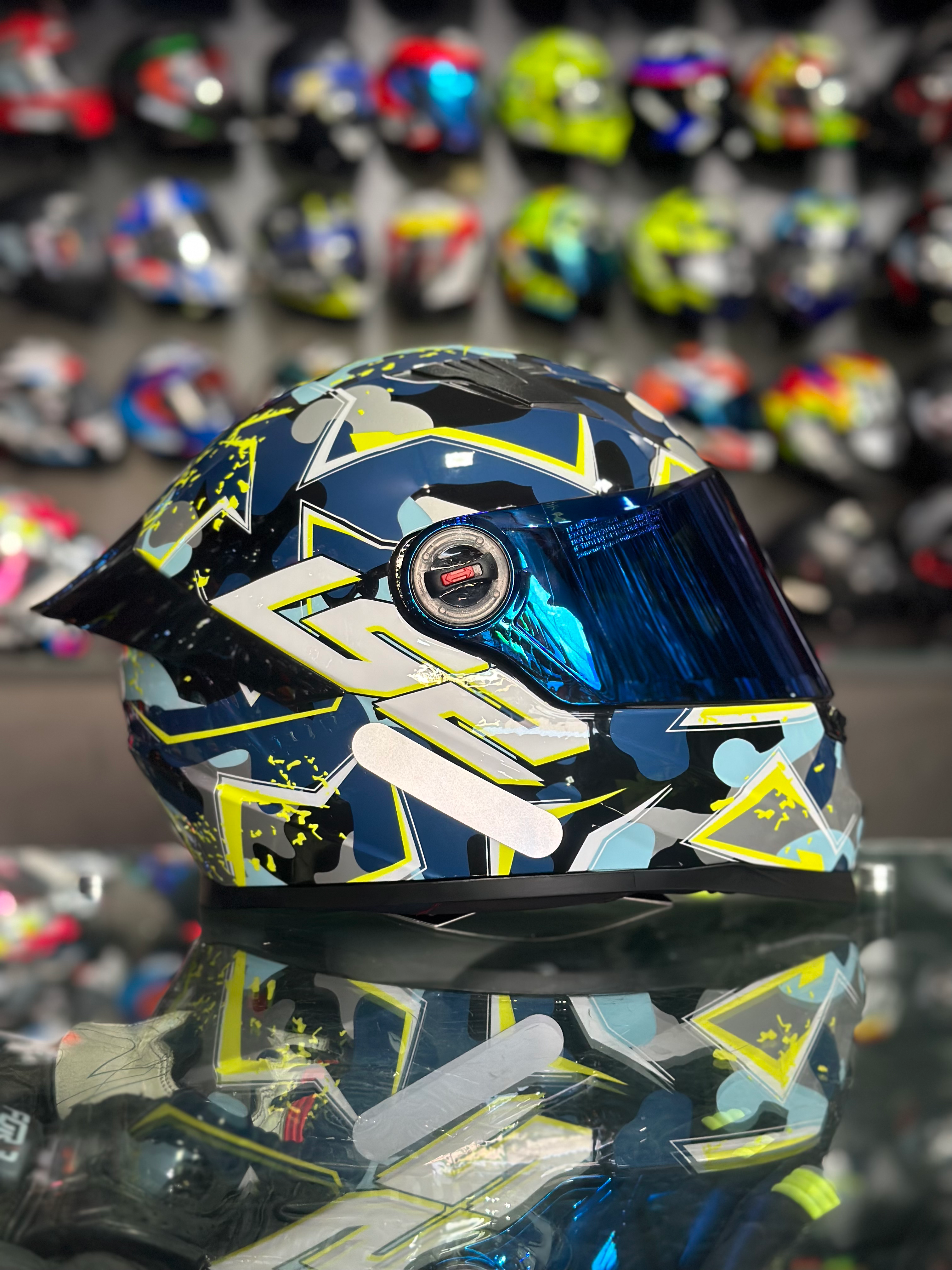 CAPACETE LS2 FF358 CLASSIC CAMO AZUL