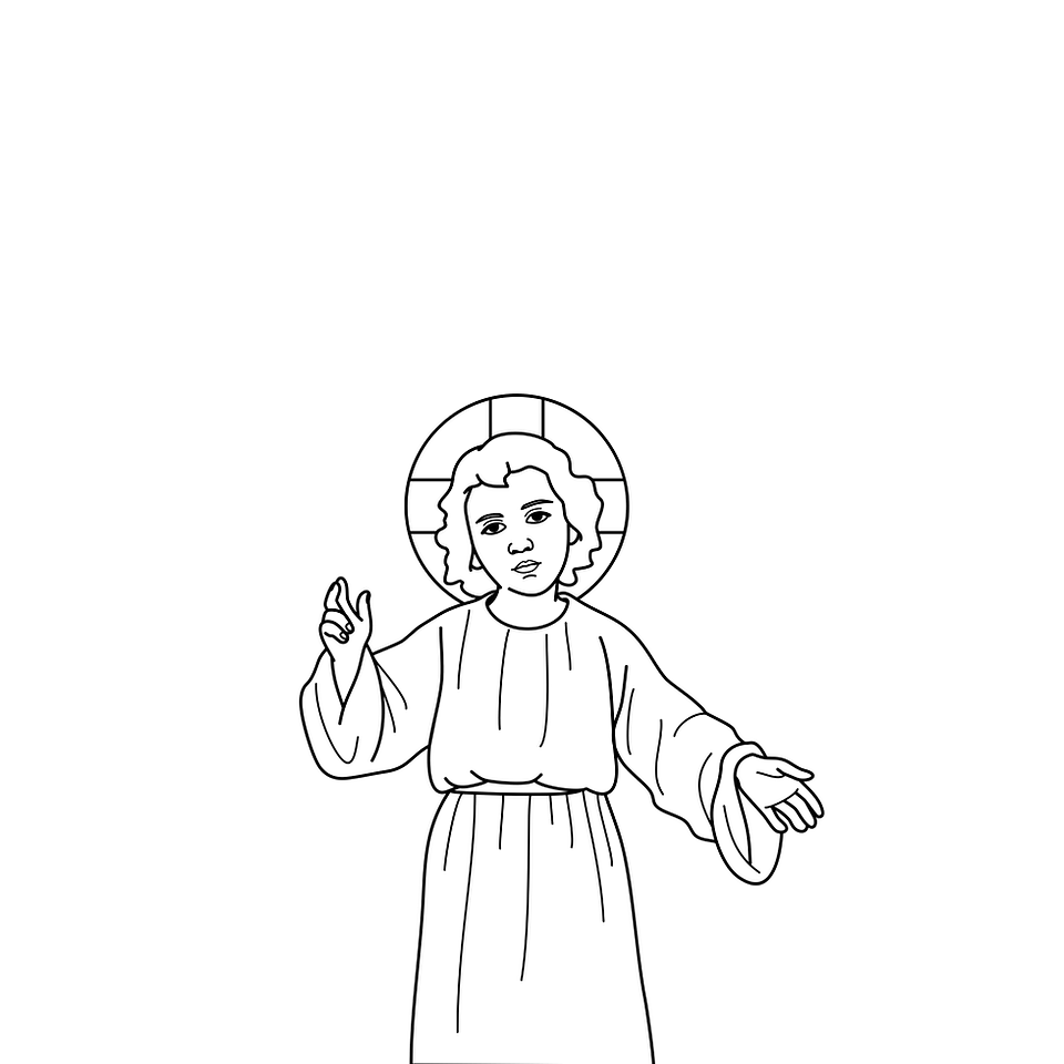  Holy Family of Nazareth, Jesus, Mary and Joseph | Free Download Monochrome Outline Vector EPS