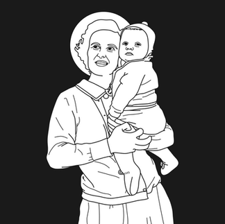 Santa Gianna Beretta Molla | Download Grátis Vetor Contorno Monocromático em EPS