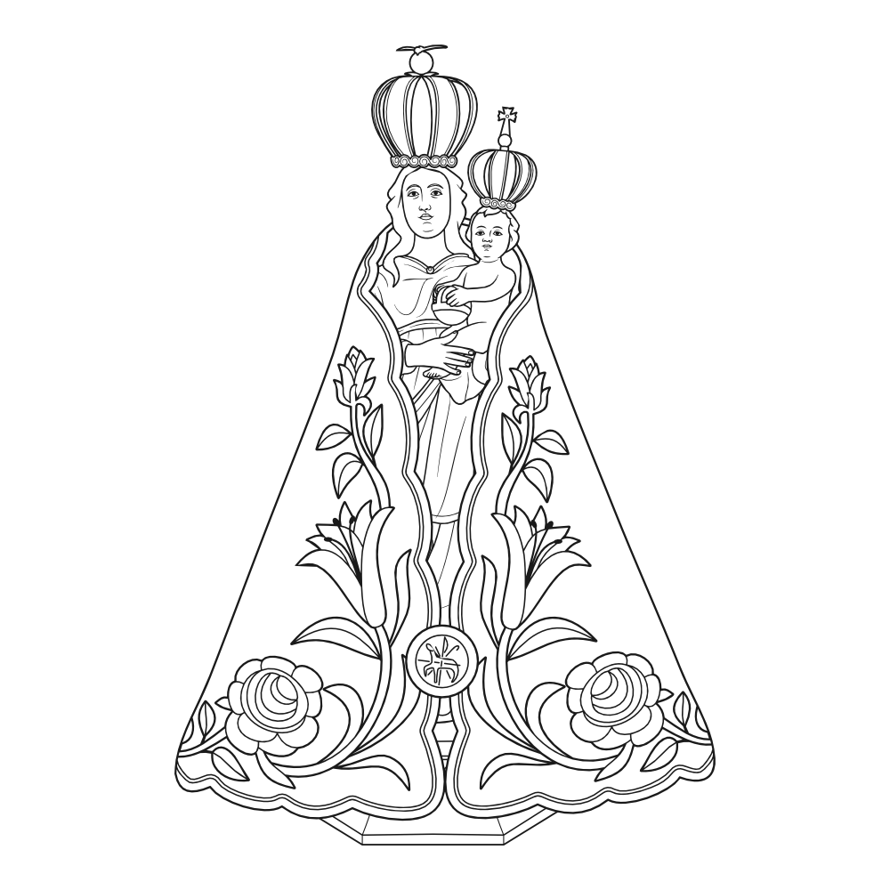 Our Lady of Nazareth | Free Download Monochrome Outline Vector in EPS