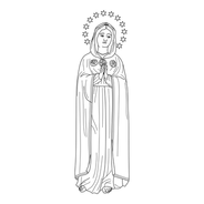 Our Lady Mystic Rose | Free Download Monochrome Contour Vector in EPS