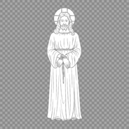 Jesus Christ Handcuffed | Free Download Monochrome Illustration in PNG