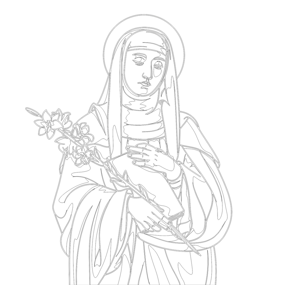 Thumbnail: Santa Catarina de Siena Ilustração Vetorial Colorida