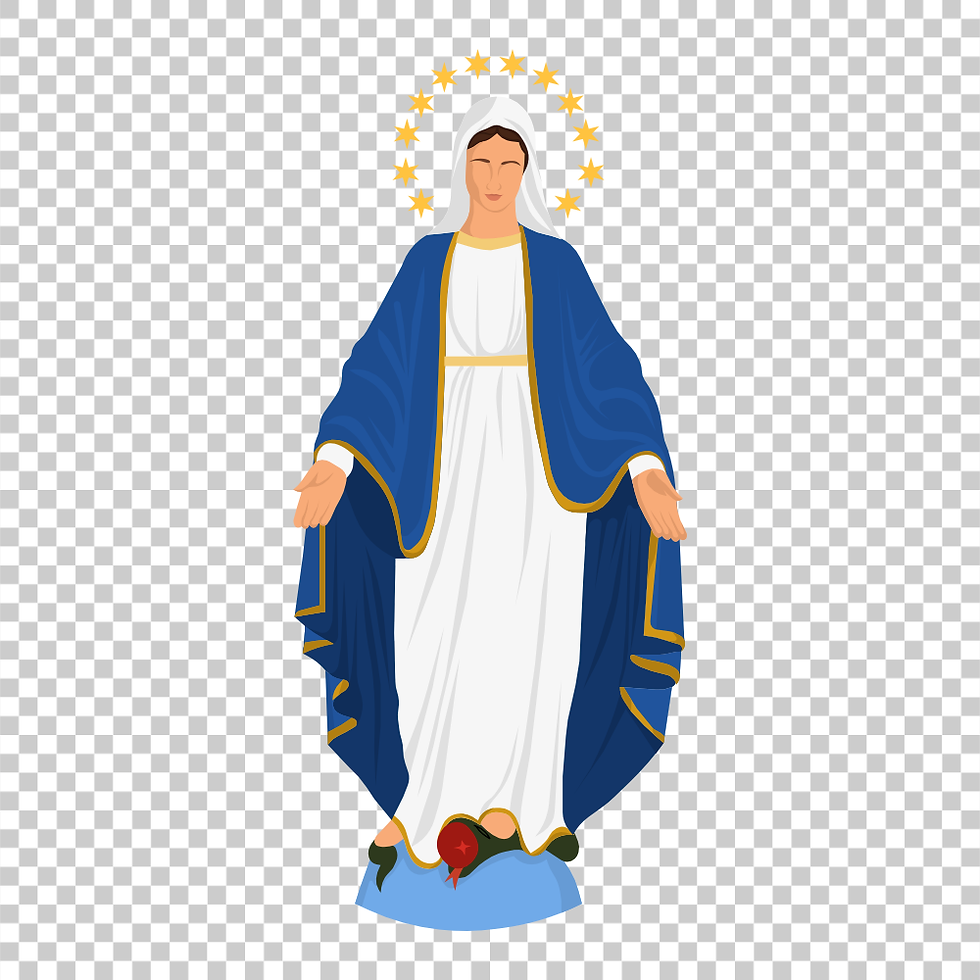 Miniatura: Nossa Senhora das Graças Ilustração Vetorial Colorida Minimalista
