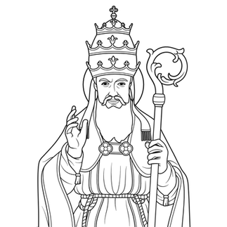  San Gregorio Magno Papa | Descarga gratuita de Vector de contorno monocromático en EPS