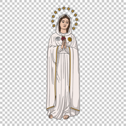 Our Lady Mystic Rose | Free Download Colored Illustration with no background in PNG