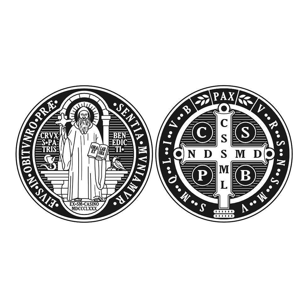 Medalla de San Benito Santa Cruz | Descarga gratuita de vectores de contorno monocromo en EPS
