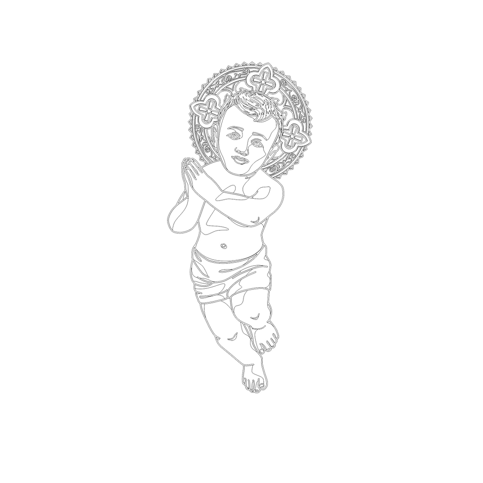 Miniatura: Menino Jesus Bebê na Manjedoura de Natal Ilustração Vetorial Colorida