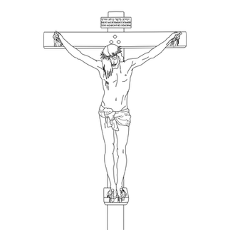 Jesus Cristo Crucificado | Download Grátis Vetor Contorno Monocromático em EPS