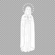Our Lady Mystic Rose | Free Download Monochrome Illustration with no background in PNG