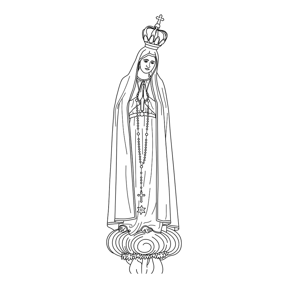 Nuestra Señora de Fátima | Descarga gratuita de vectores de contorno monocromo en EPS