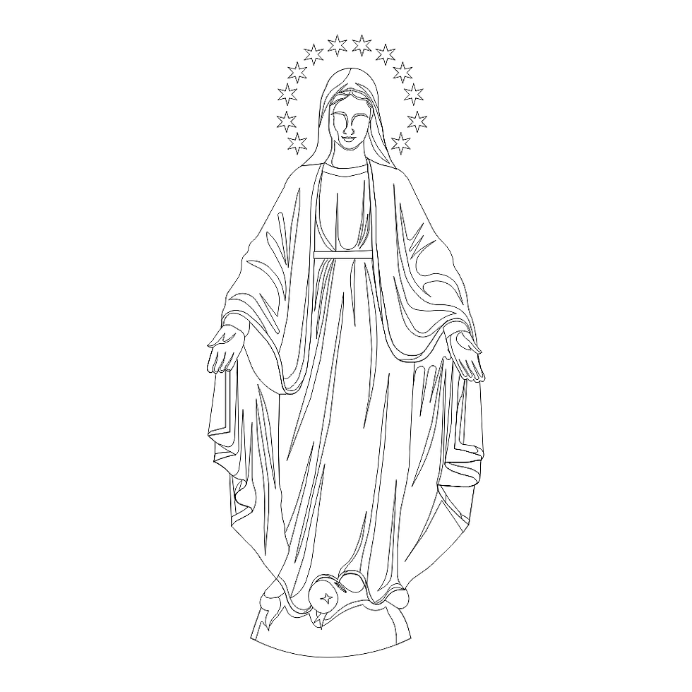 Miniatura: Nossa Senhora das Graças Ilustração Vetorial Colorida Minimalista