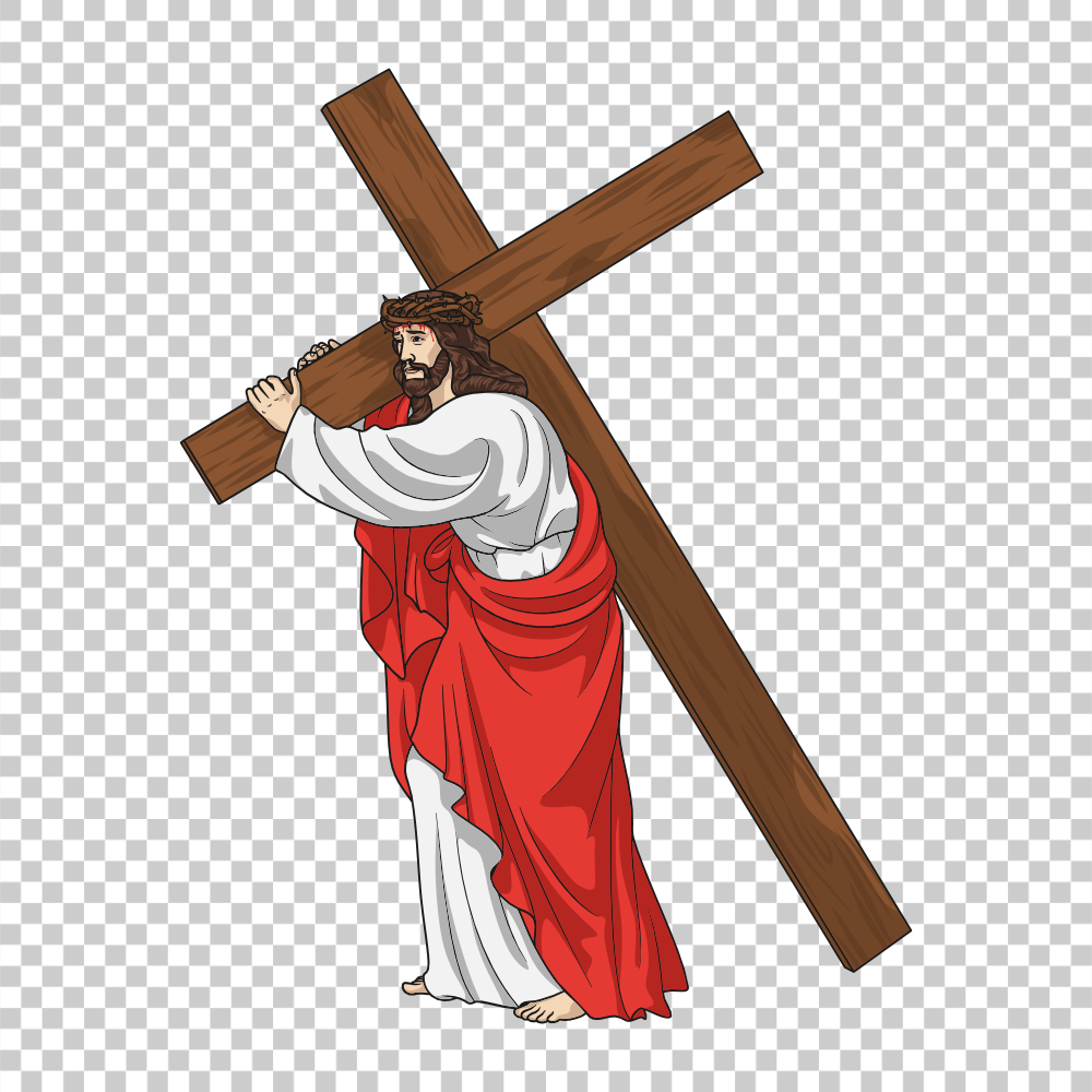 dibujo de jesus cargando cruz