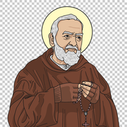 San Padre Pío de Pietrelcina | Descarga gratuita Ilustración a color sin fondo en PNG