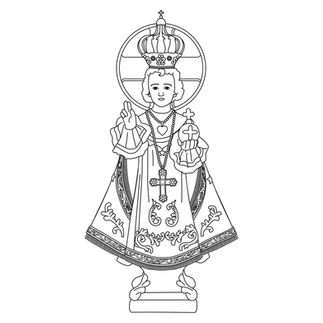 Menino Jesus de Praga | Download Grátis Vetor Contorno Monocromático sem fundo em PNG