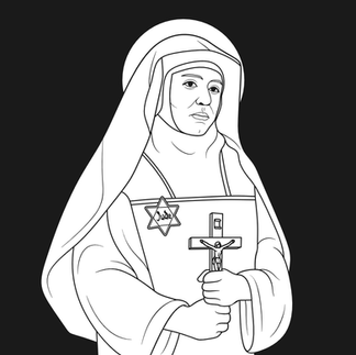Saint Teresa Benedita of the Cross, Edith Stein | Free Download Monochrome Outline Vector in EPS