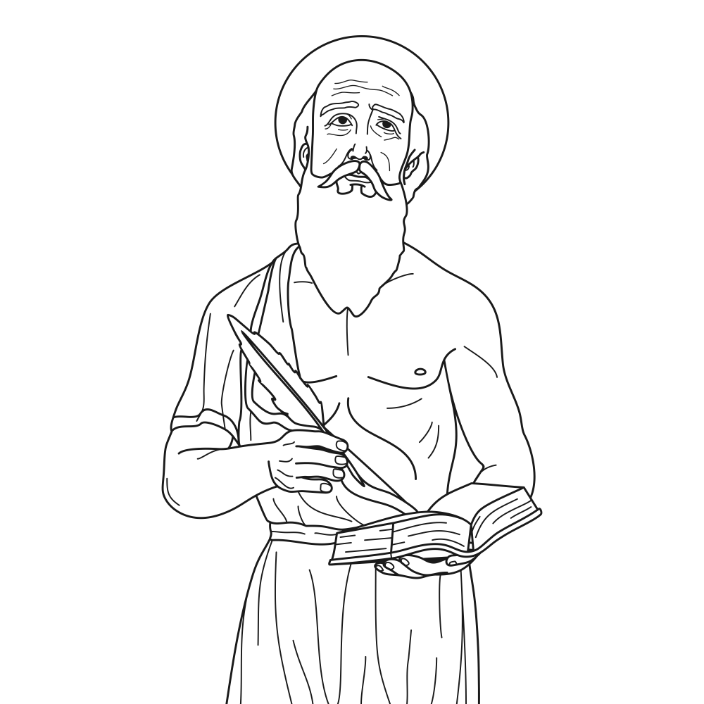 São Jerônimo Presbítero e Doutor Download Grátis Vetor Contorno