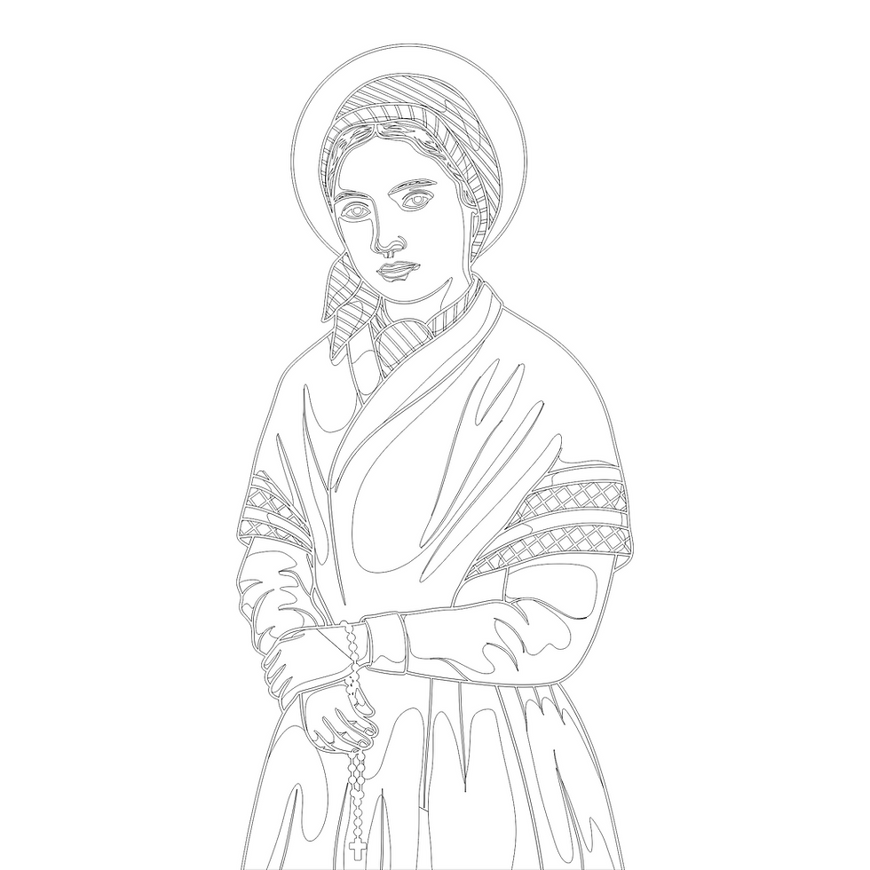 Miniatura: Santa Bernadette Soubirous Ilustração Vetorial Colorida