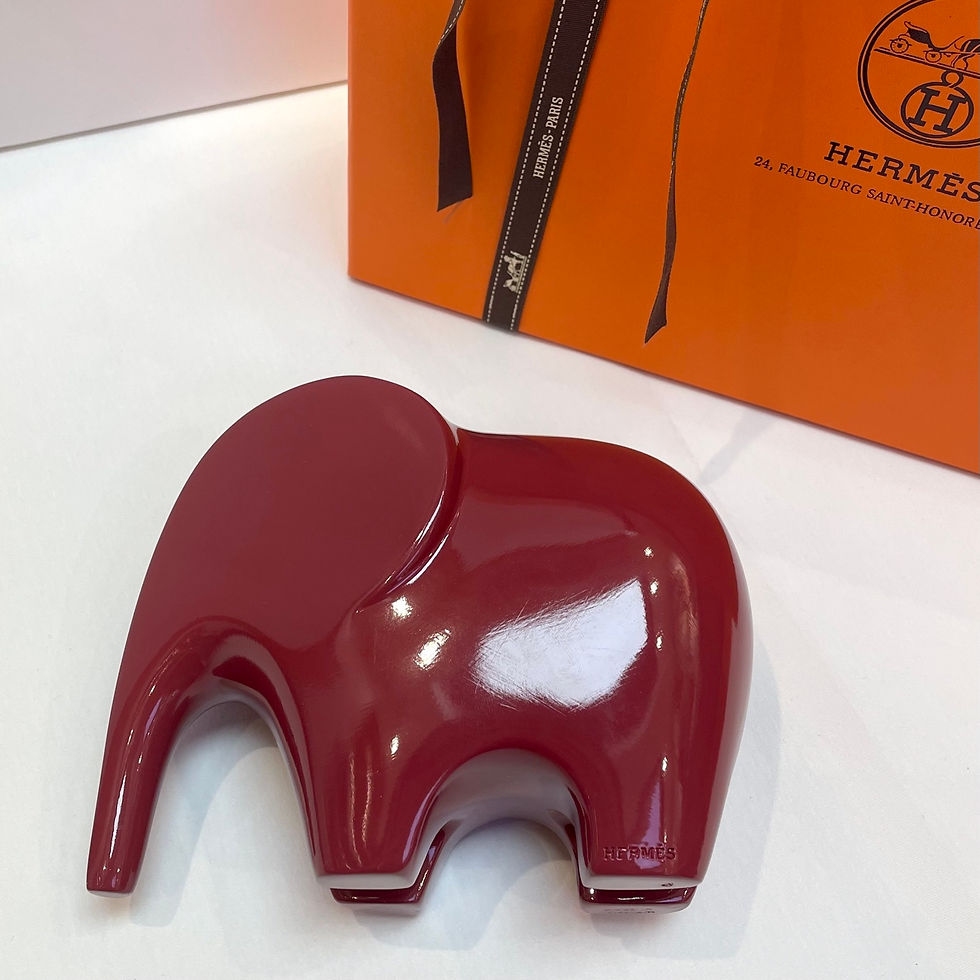 elephant paperweight, wooden paperweight, elephant ornament, hand lacquered paperweight, purple paperweight, decorative paper