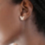 Retro Golden Butterfly Stud Earrings on model