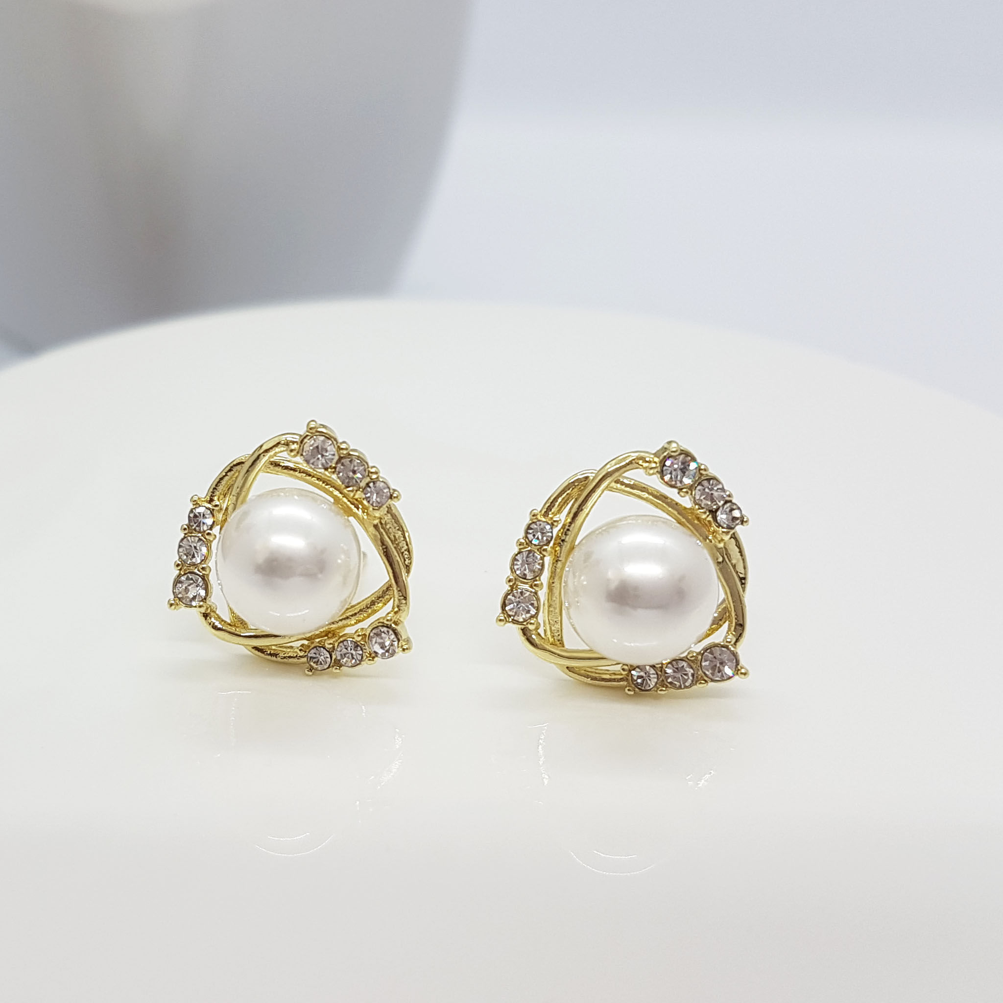 White Bean Stud Earrings