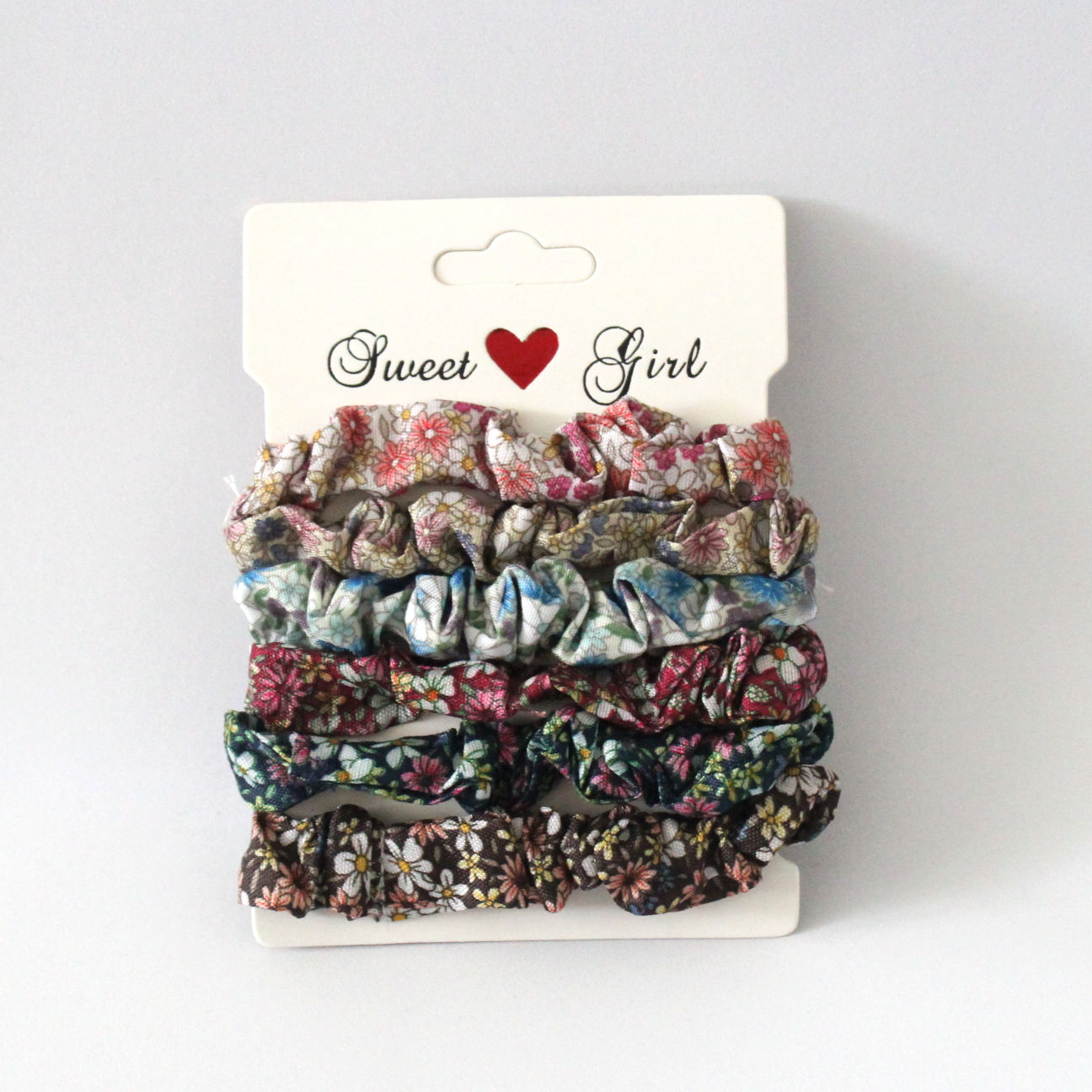 Floral Hair Ties - 6 Pack