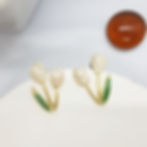 White Tulip Ear Studs