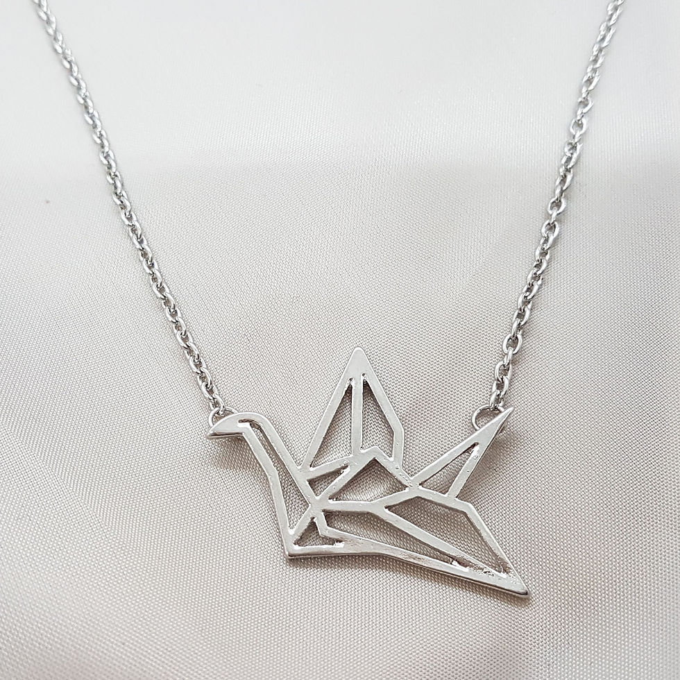 Silver Crane Bird Necklace