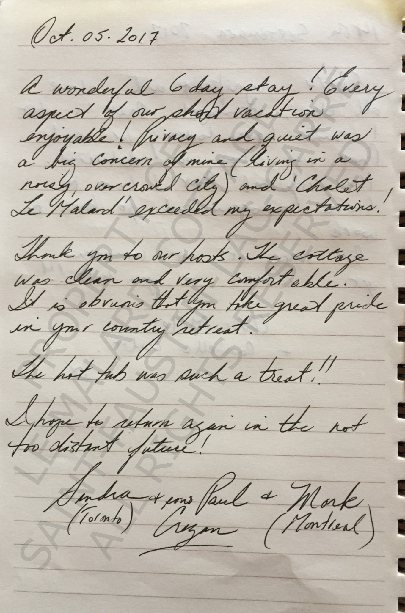 Testimonial | Le Malard Cottage