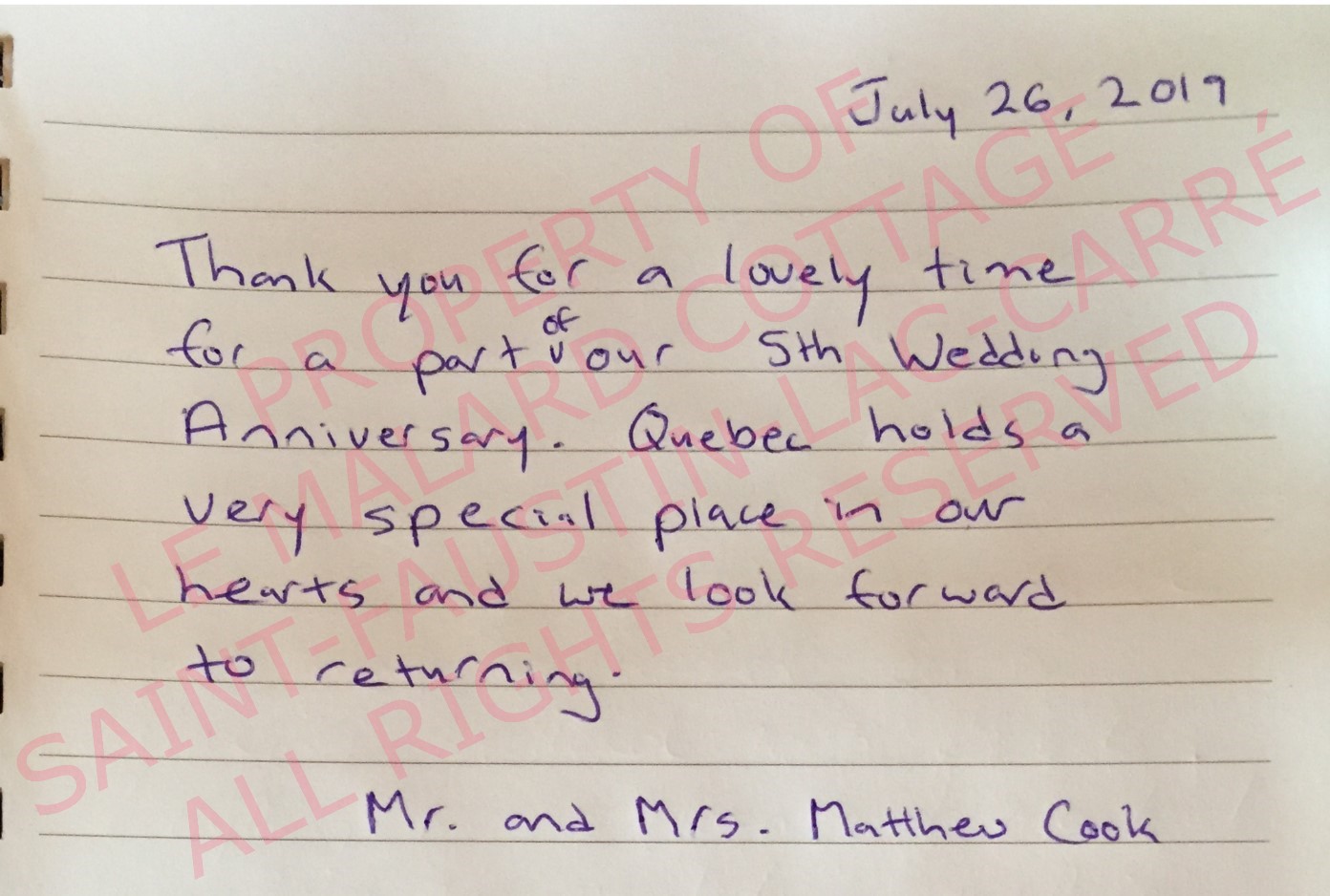 Testimonial | Le Malard Cottage