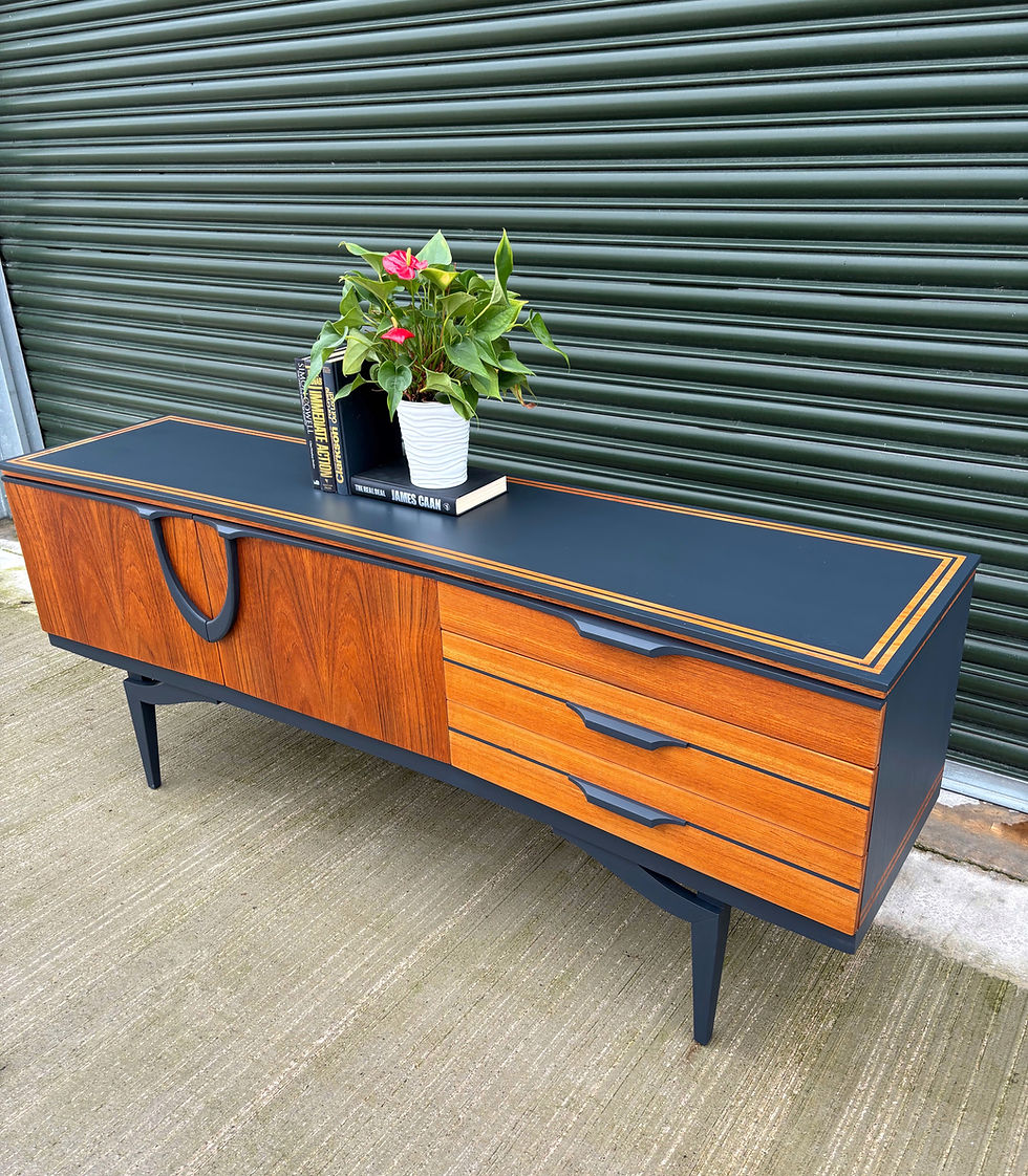 Thumbnail: Refurbished Retro mid century modern Sideboard/TV Unit/Media stand in dark blue