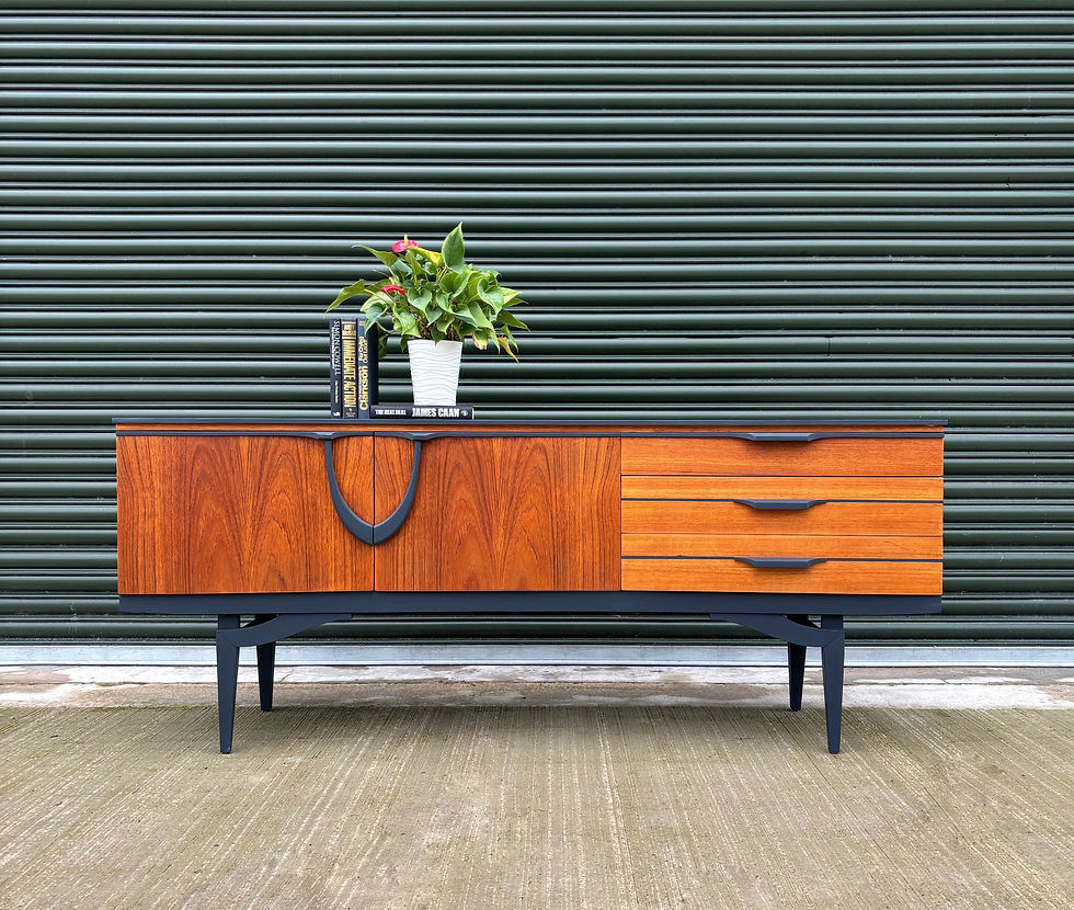 Thumbnail: Refurbished Retro mid century modern Sideboard/TV Unit/Media stand in dark blue