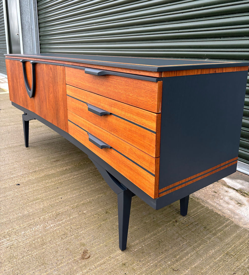 Thumbnail: Refurbished Retro mid century modern Sideboard/TV Unit/Media stand in dark blue
