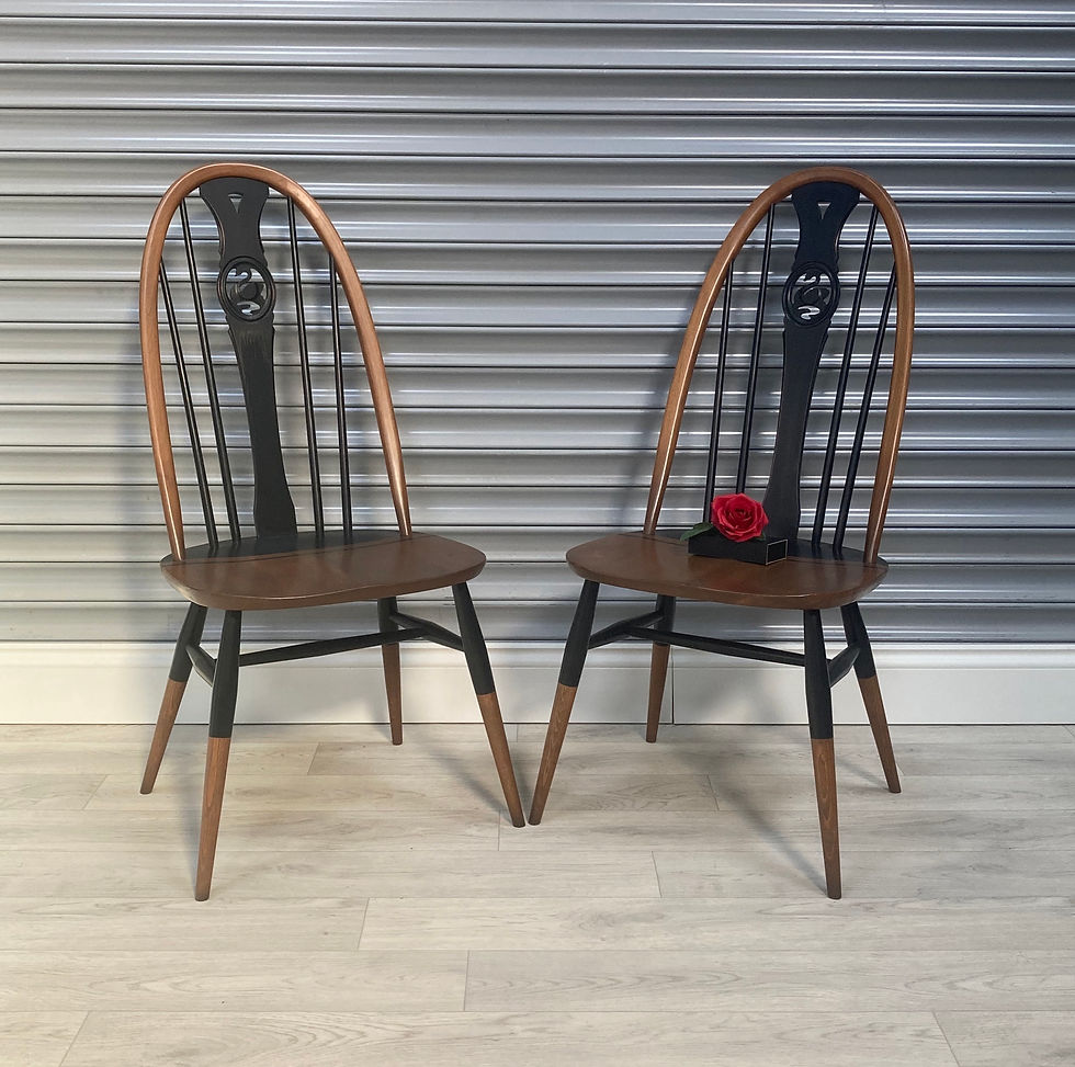 Thumbnail: Ercol - 4 swan back chairs