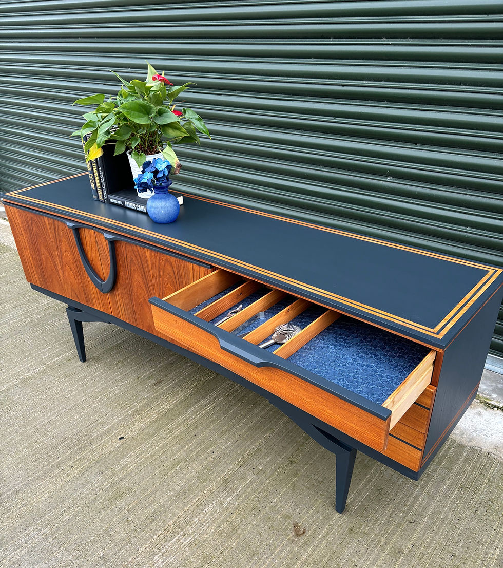 Thumbnail: Refurbished Retro mid century modern Sideboard/TV Unit/Media stand in dark blue