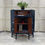 Thumbnail: SOLD!   Nathan Corner Bureau, Mid Century Modern, Painted in Dark Blue - Nathan
