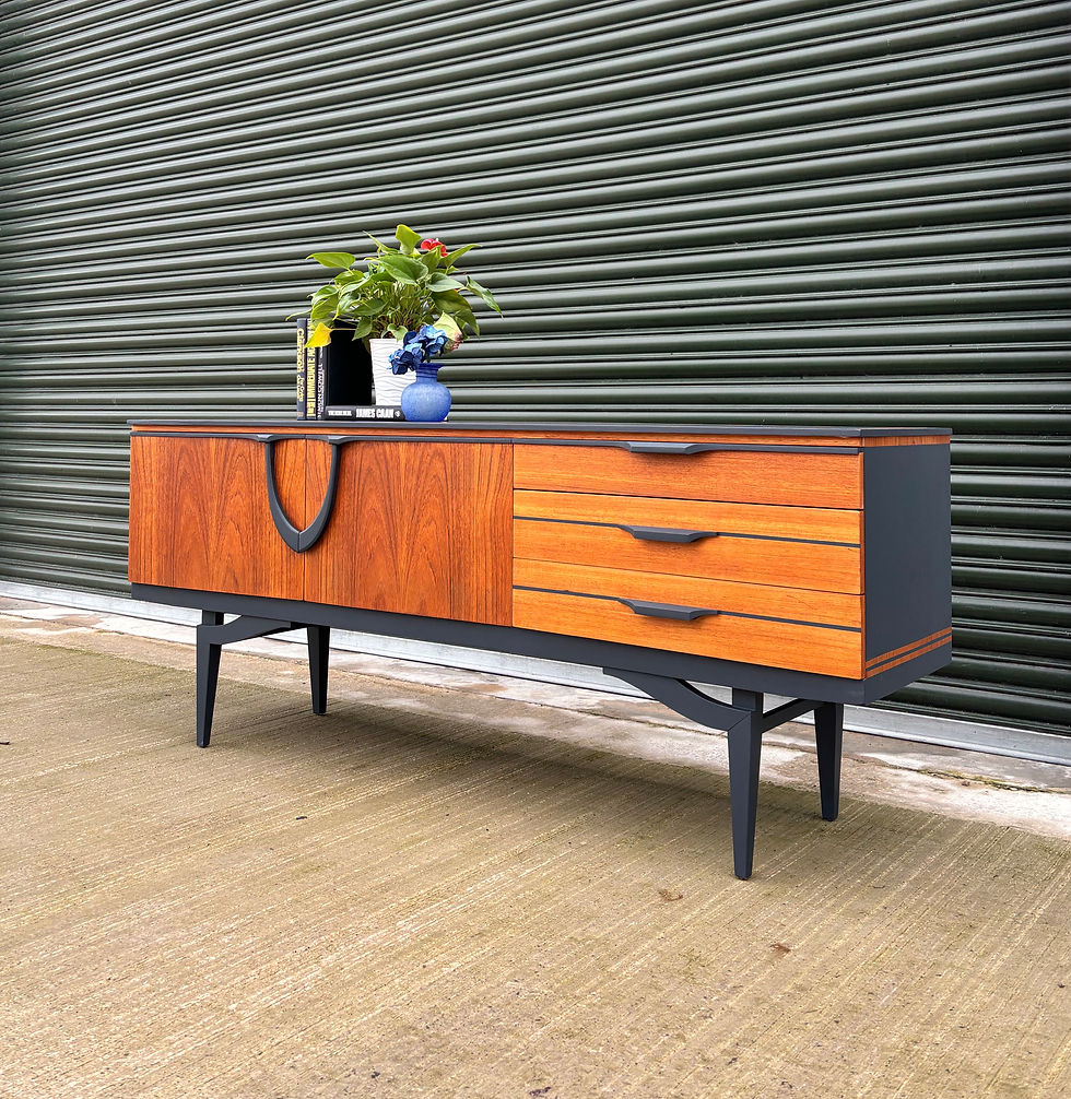 Thumbnail: Refurbished Retro mid century modern Sideboard/TV Unit/Media stand in dark blue