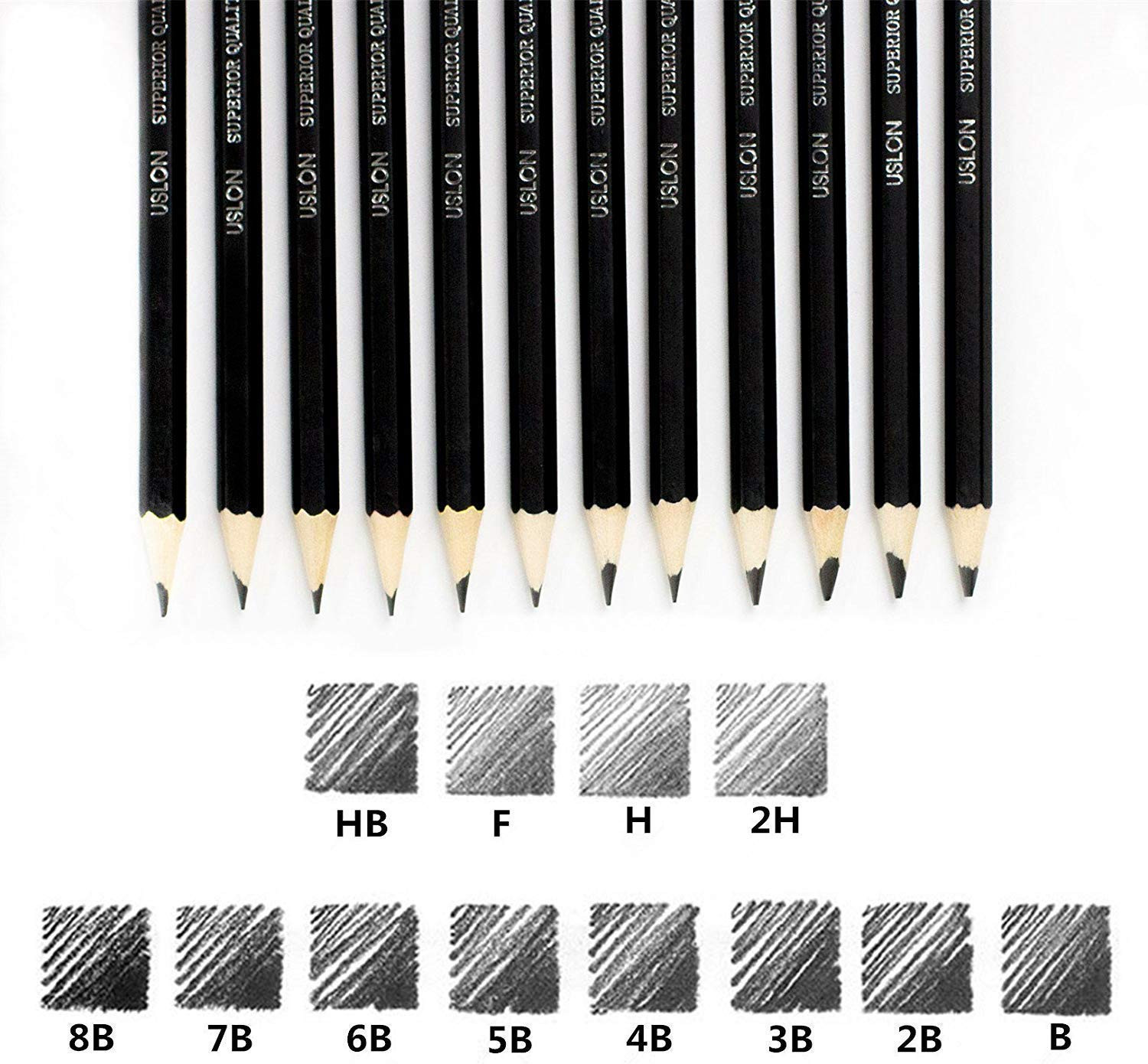SYGA Professional Sketch and Drawing pencils ,Art Pencil Box Contains 12 Pieces