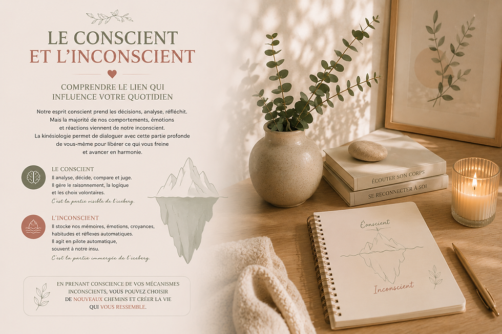 CONSCIENT ET INCONSCIENT : COMPRENDRE CE QUI INFLUENCE NOS REACTIONS ET LA PLACE DE LA KINESIOLOGIE
