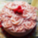 Vegan vanilla almond cake, raspberry fil