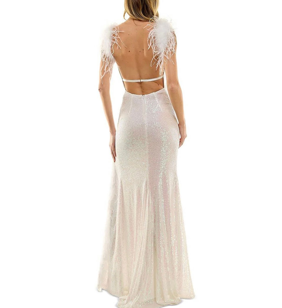 SEQUINE-FETHER long dress 